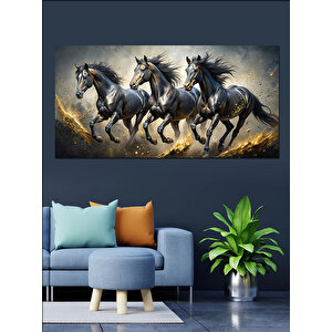 Kanvas Tablo Koşan Vahşi Atlar 70x140 cm