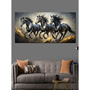 Kanvas Tablo Koşan Vahşi Atlar 70x140 cm