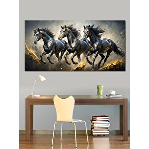 Kanvas Tablo Koşan Vahşi Atlar 70x140 cm