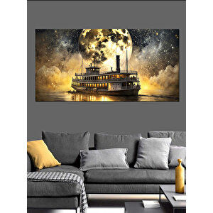 Kanvas Tablo Ay Işığında Nostaljik Vapurlar 70x140 cm