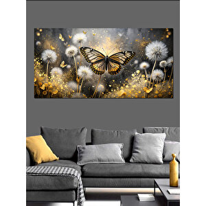Kanvas Tablo Papatya Ve Kelebek 50x100 cm