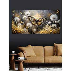 Kanvas Tablo Papatya Ve Kelebek 50x100 cm