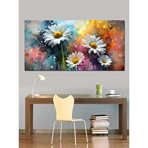 Kanvas Tablo Renkli Papatya Patlaması 50x100 cm