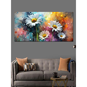Kanvas Tablo Renkli Papatya Patlaması 50x100 cm