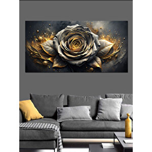 Kanvas Tablo Altın Sarısı Gül 50x100 cm