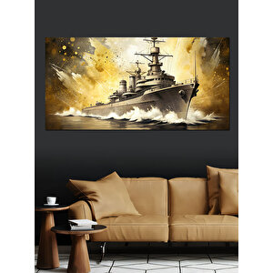 Kanvas Tablo Savaş Gemisi Görevde 70x140 cm