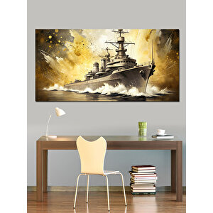 Kanvas Tablo Savaş Gemisi Görevde 70x140 cm
