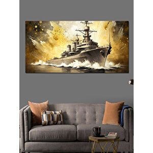 Kanvas Tablo Savaş Gemisi Görevde 70x140 cm