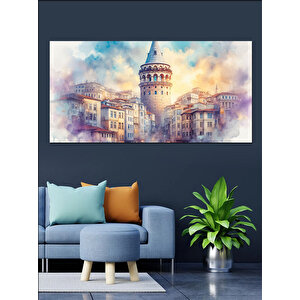 Kanvas Tablo Galata Kulesi Silueti 70x140 cm