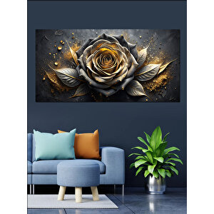 Kanvas Tablo Altın Sarısı Gül 50x100 cm