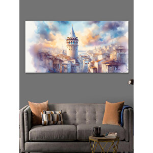 Kanvas Tablo Galata Kulesi Silueti 50x100 cm