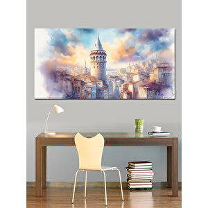 Kanvas Tablo Galata Kulesi Silueti 50x100 cm