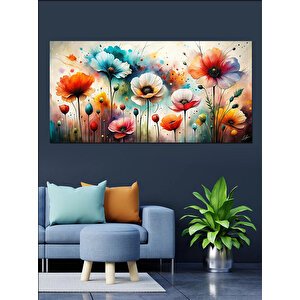 Kanvas Tablo Pastel Tonlarda Gelincikler 70x140 cm