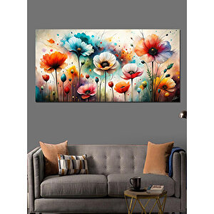 Kanvas Tablo Pastel Tonlarda Gelincikler 70x140 cm