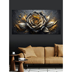 Kanvas Tablo Altın Sarısı Gül 70x140 cm