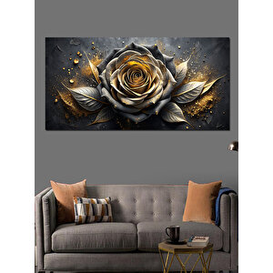 Kanvas Tablo Altın Sarısı Gül 70x140 cm