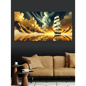 Kanvas Tablo Fırtına İçinde Yelkenli 50x100 cm