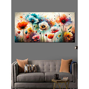 Kanvas Tablo Pastel Tonlarda Gelincikler 50x100 cm