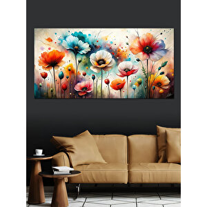 Kanvas Tablo Pastel Tonlarda Gelincikler 70x140 cm