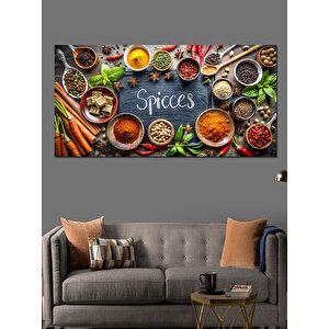 Kanvas Tablo Renkli Baharat Çeşitleri 70x140 cm