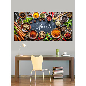 Kanvas Tablo Renkli Baharat Çeşitleri 70x140 cm