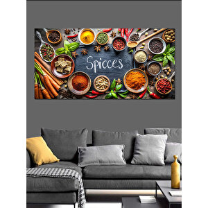 Kanvas Tablo Renkli Baharat Çeşitleri 70x140 cm