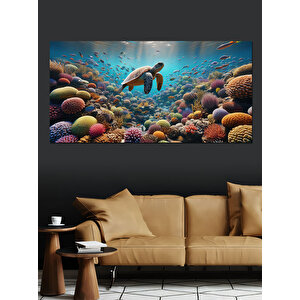Kanvas Tablo Mercan Resifi Dünyası 50x100 cm