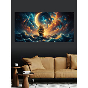 Kanvas Tablo Hilal Ve Yelkenli Gemi 50x100 cm