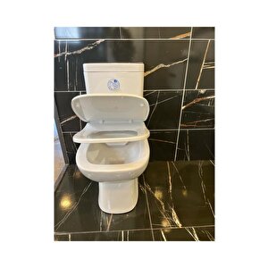 Seramiksan Petite Kanalsız Rim-ex Duvara Sıfır Klozet + Yavaş Kapanır Kapak + Vitra İç Takım Set