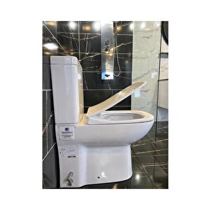 Seramiksan Petite Kanalsız Rim-ex Duvara Sıfır Klozet + Yavaş Kapanır Kapak + Vitra İç Takım Set