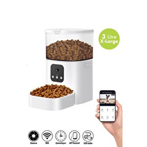 pets Evcil Hayvan Akıllı Kameralı Multifonksiyon Mama Kabı - Smart Pet Feeder Kpf-10570