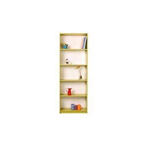 Modern 5 Raflı Kitaplık - Yeşil 64x182x26 Cm (gxyxd)