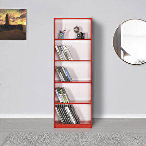 Max 5 Raflı Kitaplık-parlak Kırmızı 58x170x23 Cm (gxyxd)