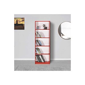 Max 5 Raflı Kitaplık-parlak Kırmızı 58x170x23 Cm (gxyxd)