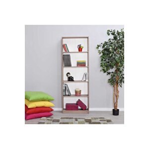 Max 5 Raflı Kitaplık - Açık Ceviz (tori) 58x170x23 Cm (gxyxd)
