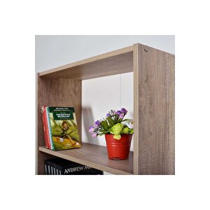 Max 5 Raflı Kitaplık - Açık Ceviz (tori) 58x170x23 Cm (gxyxd)