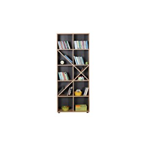 Gaming 10 Raflı Kitaplık - Sonoma 75x188x 30 Cm (gxyxd)