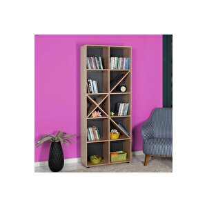 Gaming 10 Raflı Kitaplık - Sonoma 75x188x 30 Cm (gxyxd)