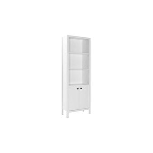 Rustik 5 Raflı Kapaklı Kitaplık-mat Beyaz 66x196x32 Cm (gxyxd)