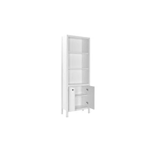 Rustik 5 Raflı Kapaklı Kitaplık-mat Beyaz 66x196x32 Cm (gxyxd)