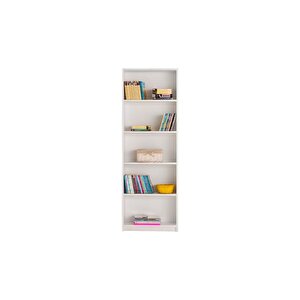 Max 5 Raflı Kitaplık - Mat Beyaz 58x170x23 Cm (gxyxd)