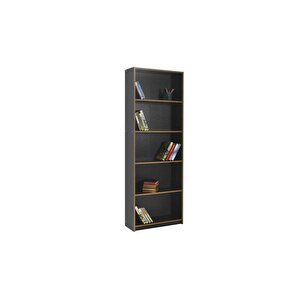 Modern 5 Raflı Kitaplık-antrasit-kontra 64x182x26 Cm (gxyxd)