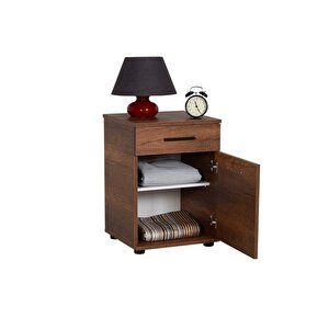 Trendline Çekmeceli Kapaklı Komodin-koyu Ceviz(oslo Ceviz) 40x57x39 Cm (gxyxd)