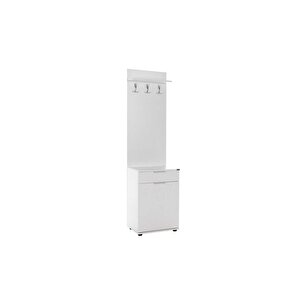 Porto Tek Kapaklı Çekmeceli Portmanto Ve Ayakkabılık-mat Beyaz 52x187x36 Cm (gxyxd)
