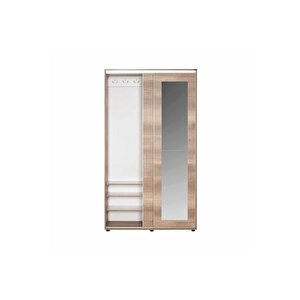 Antre Sürgülü Aynalı Portmanto - Açık Ceviz (tori) 120x212x40 Cm (gxyxd)