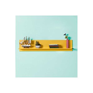 Dekoratif Duvar Rafı - Sarı 120x25x20 Cm (gxyxd)