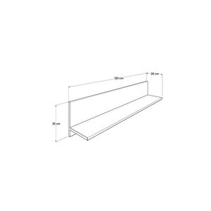 Dekoratif Duvar Rafı - Koyu Ceviz (oslo Ceviz) 120x25x20 Cm (gxyxd)