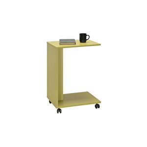 Çok Amaçlı Tekerlekli C Koltuk Sehpası-yeşil 35x65x45 Cm (gxyxd)