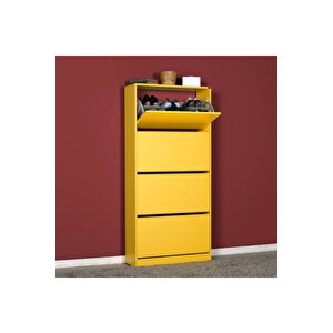 Flat Duo 4 Katlı Geniş Ayakkabılık-sarı 73x157x26 Cm (gxyxd)
