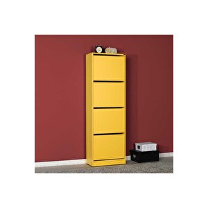 Flat Duo 4 Katlı Ayakkabılık Dolabı - Hardal
